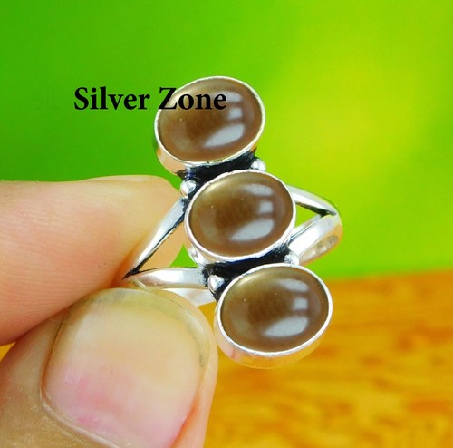 Bague quartz fumé argent - bague,