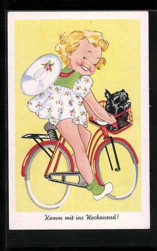Carte postale artiste jeune - postale, d'artiste