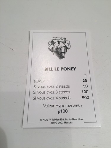 Carte bill poney pièce - bill,
