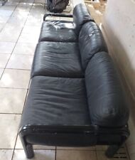 Canapé 3 places en cuir noir