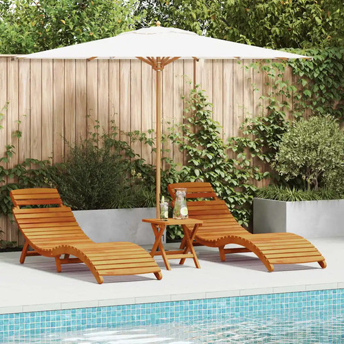 Chaises longues bois - bois, d'acacia