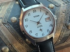 Montre ancienne mécanique homme TITAN chromée date MHS 238 - révisée et garantie