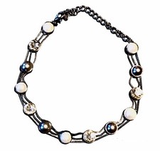 Superbe Collier  Orné De Strass Et Perle Blanche Et Noire NECKLACE  ZARA