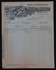 Billhead Facture PARIS 1905 fourneau de cuisine BRIFFAULT DROUET illustrée 130