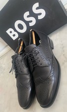 Chaussures Derby Richelieu Style British Cuir Noir Lacets BOSS 41 Us 8