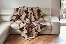 Lit Double Housse Canapé Couverture Toscana Laine Peau de Mouton Tapis De