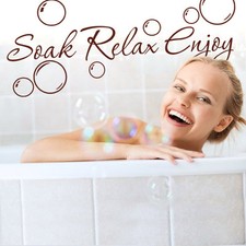Soak Relax Profitez De Bulles Vinyle Salle Art Citation Mur Autocollant Décalque