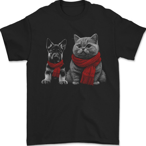Chien chat en écharpes - chat,