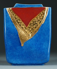 HUTSCHENREUTHER VASE peint main Perigot style moderniste contemporain tendance