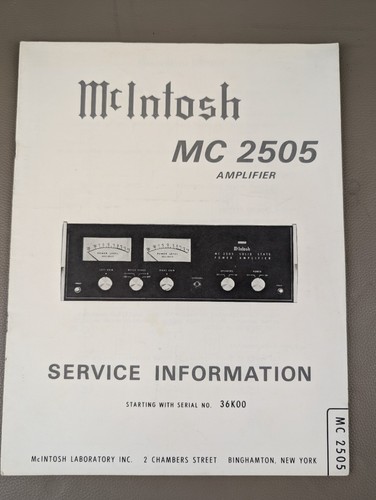 Mcintosh 2505 amp - 2505,