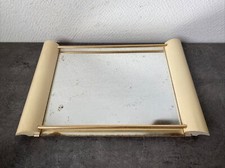 Ancien Plateau Bois Miroir Art déco Service Table Vintage 