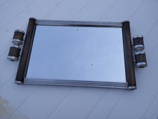 PLATEAU DE SERVICE en verre (années 1970) à 2 anses