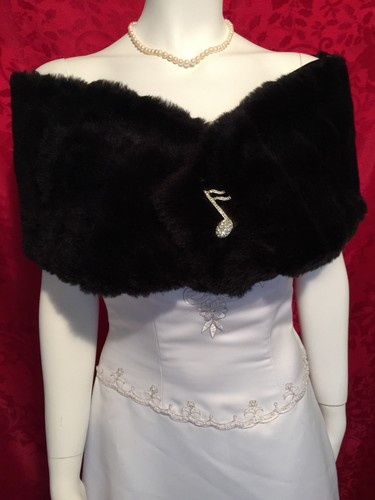 Faux mink fur shawl - faux,