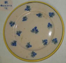 Assiette ancienne Faïence de QUIMPER - HENRIOT - HR (décor floral, 24 cm)
