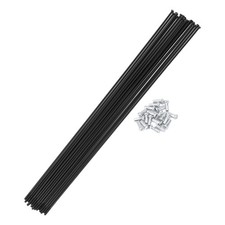 20 Ensemble 14G Poignée Vélo 293mm Roue Rayons Carbone Acier Noir