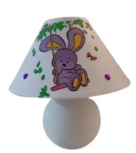 Lampe chevet peint main - lampe,