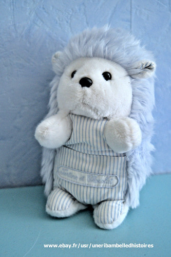 Doudou peluche hérisson bleu - hérisson,