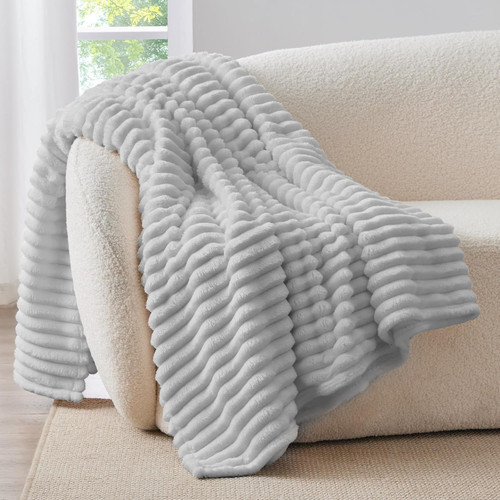 Plaid polaire gris - gris, clair