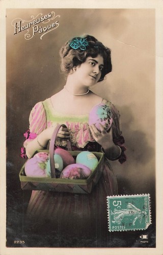 Happy easter woman elegant - happy,