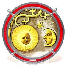 Ancien vitrail soleil lune