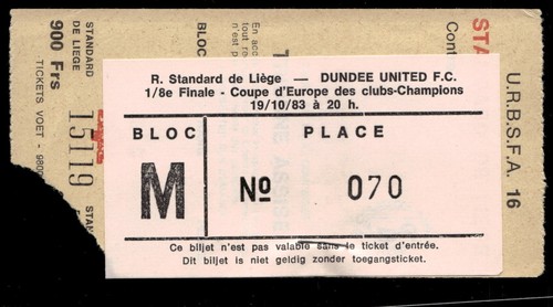 Ticket 1983 standard liege - 1983,
