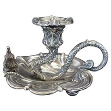 Bougeoir Art Nouveau En Argent