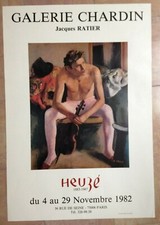 MUSIQUE : HEUZE (1883-1967) AFFICHE ORIGINALE EXPOSITION GALERIE CHARDIN PARIS