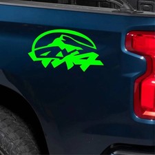 Kit 2 autocollants 4x4 MONTAGNE OFF ROAD pick-up tout-terrain universel cod.2412