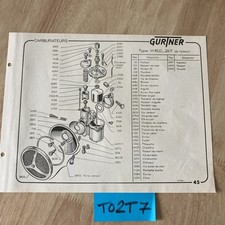 Gurtner carburateur H16D 247 Terrot 125 H17G 244 Peugeot liste pièce détachée