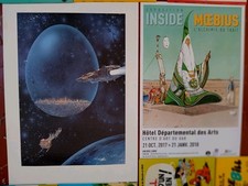 2 Affiche Moebius Le père Noël dans l'espace 49x69 cm + Inside Moebius Expo Var 