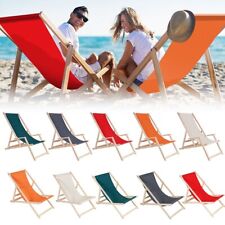 Chaise longue de plage en bois Pliable bain de soleil  Fauteuil de plage jardin