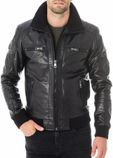 Blouson en cuir d'agneau pur