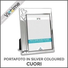 Porte Photo Couleur Argentée Poli avec Coeur en Acier Inoxydable 13x18 CM