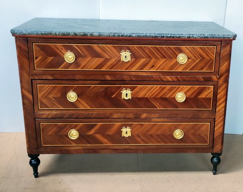 Commode marqueterie tiroirs - marqueterie, 3