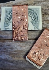 Pince à billets gravée en or