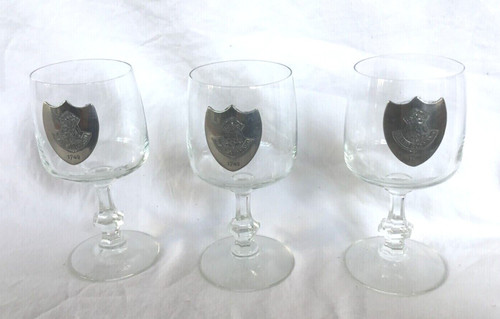Lot verres vin plaque etain - lot, 3