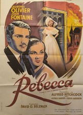 REBECCA (1940) - ALFRED HITCHCOCK - Affiche 120 x 160 cm - ressortie 70's - TBE