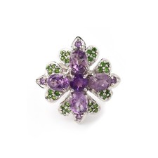 Bague péridot améthyste en