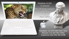 Apple MacBook - A1181 - Core 2 Duo 2.0 GHz - 13" (Blanc) - RAM 2Go - DD 250 Go