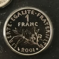 1 FRANC SEMEUSE 2001 BU 125000 Ex. / SCELLEE ISSUE DU COFFRET / UNC FRANCE