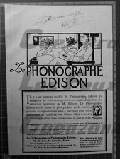 PHONOGRAPHE EDISON  1908 publicité advert