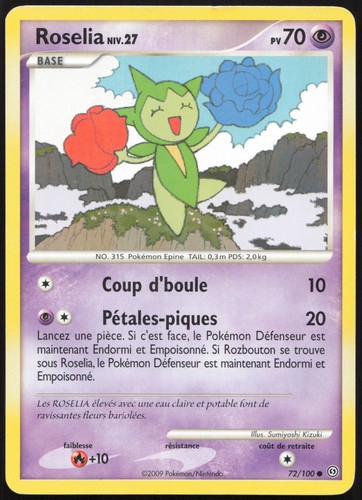 Carte pokémon roselia - roselia, 72/100