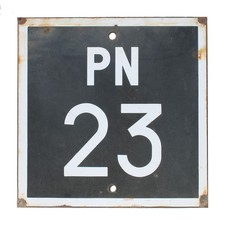 Plaque émaillée 1973 / Panneau de signalisation / passage à niveau SNCF / PN 23