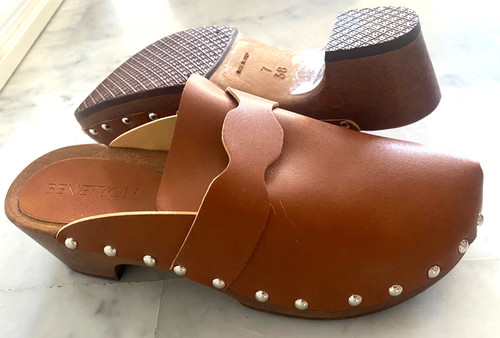 Sabots simili cuir marron - , roux