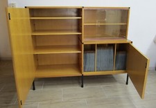 Vintage Meuble modulaire ARP Minvielle Hifi range disques vinyles 1955/60