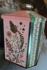 Boite Ancienne Anglaise Fleurs Très Rare