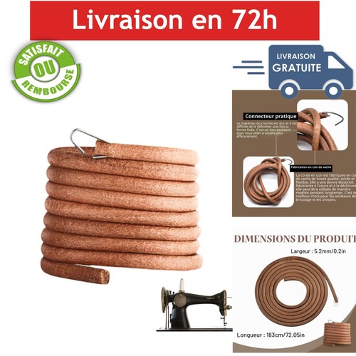 Courroie cuir 183 machine - cuir, cm