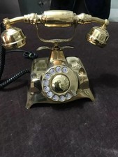 Français Victorien Style Rotatif Cadran Téléphone – Solide Laiton Antique Cadeau