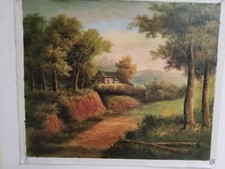 Peinture Paysage Style Flamand Huile sur Toile 50x60 CM Inclus