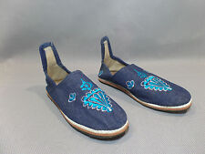 BTT BABOUCHE TOUT TERRAIN SEMELLE PNEU POINTURE 40 TOILE JEAN AVEC BRODERIES